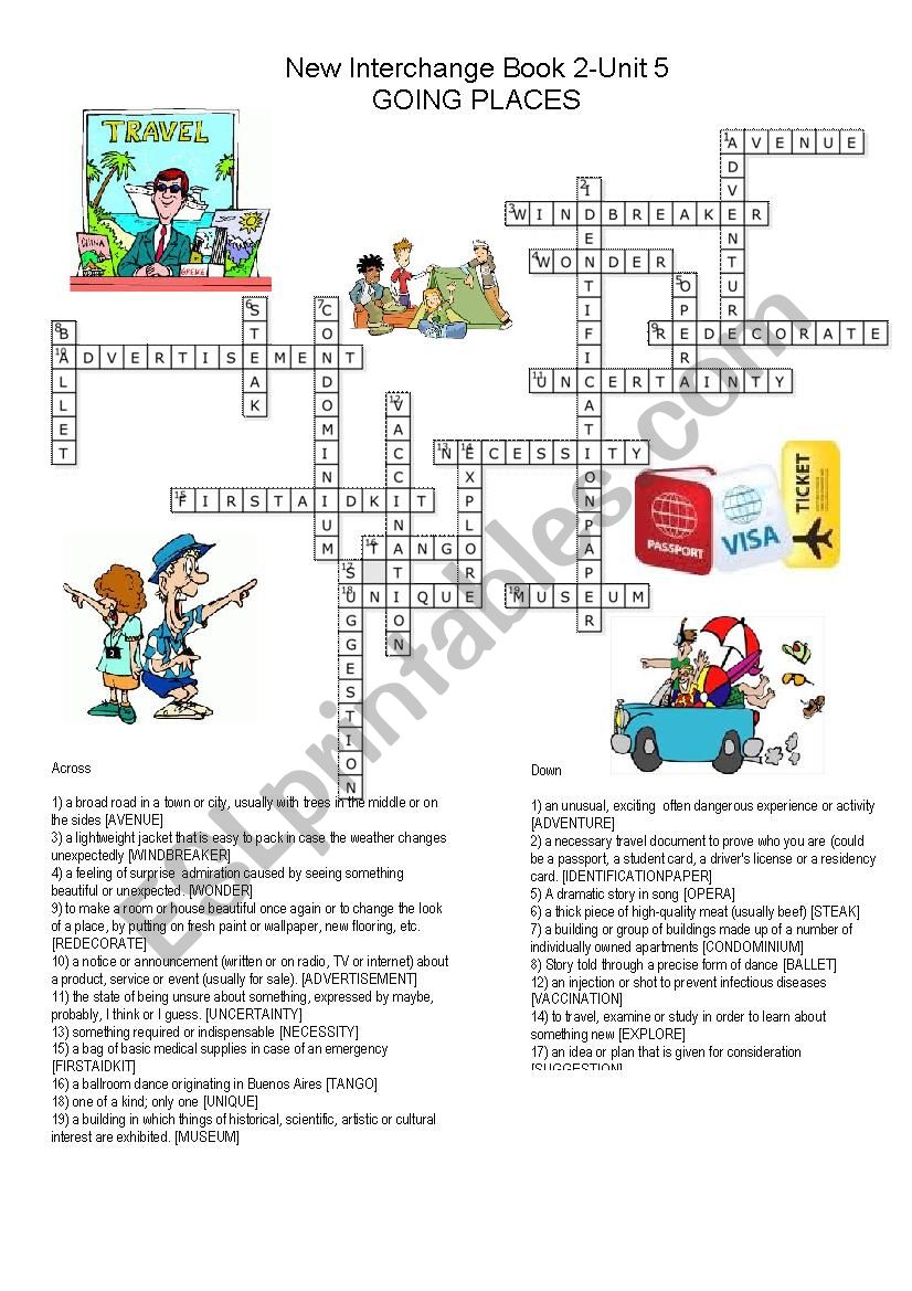 New Interchange Book 2, Unit 5 Crossword Puzzle