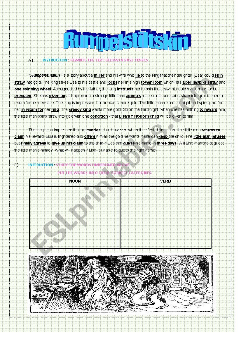 rumpelstiltskin worksheet