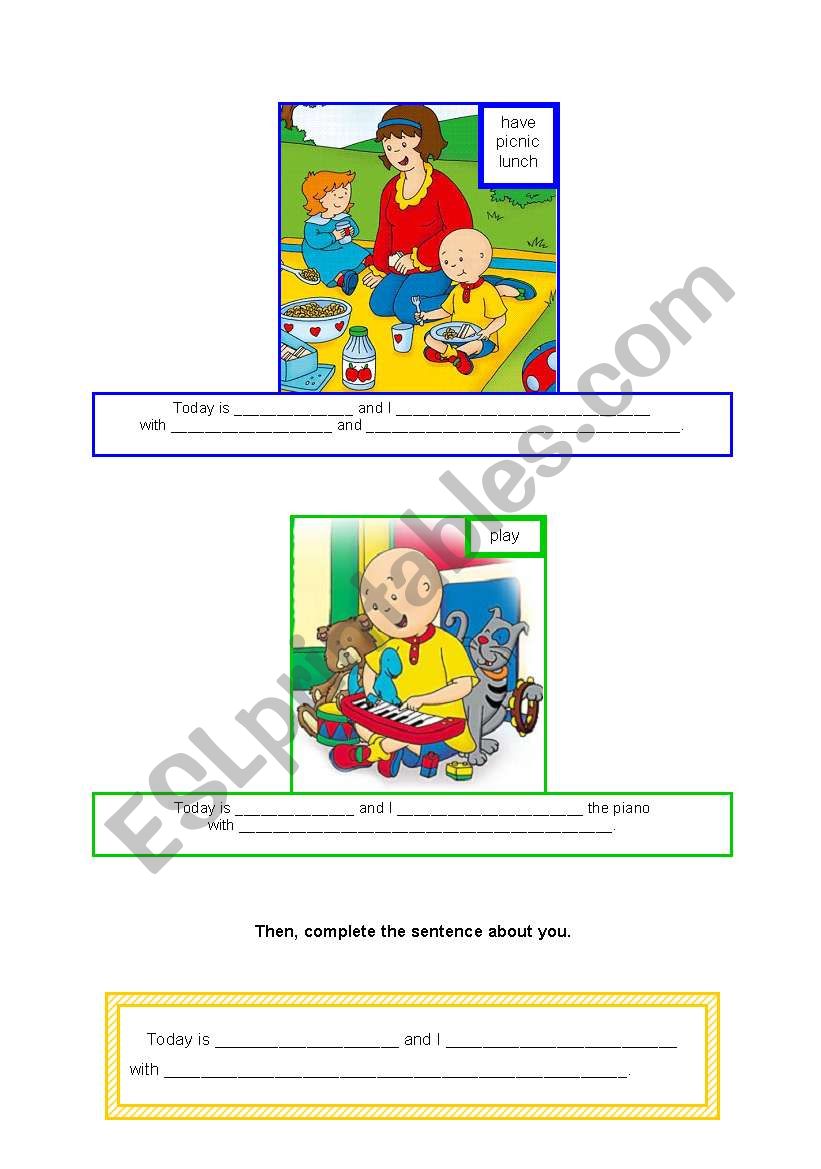 CAILLOU PART2 worksheet