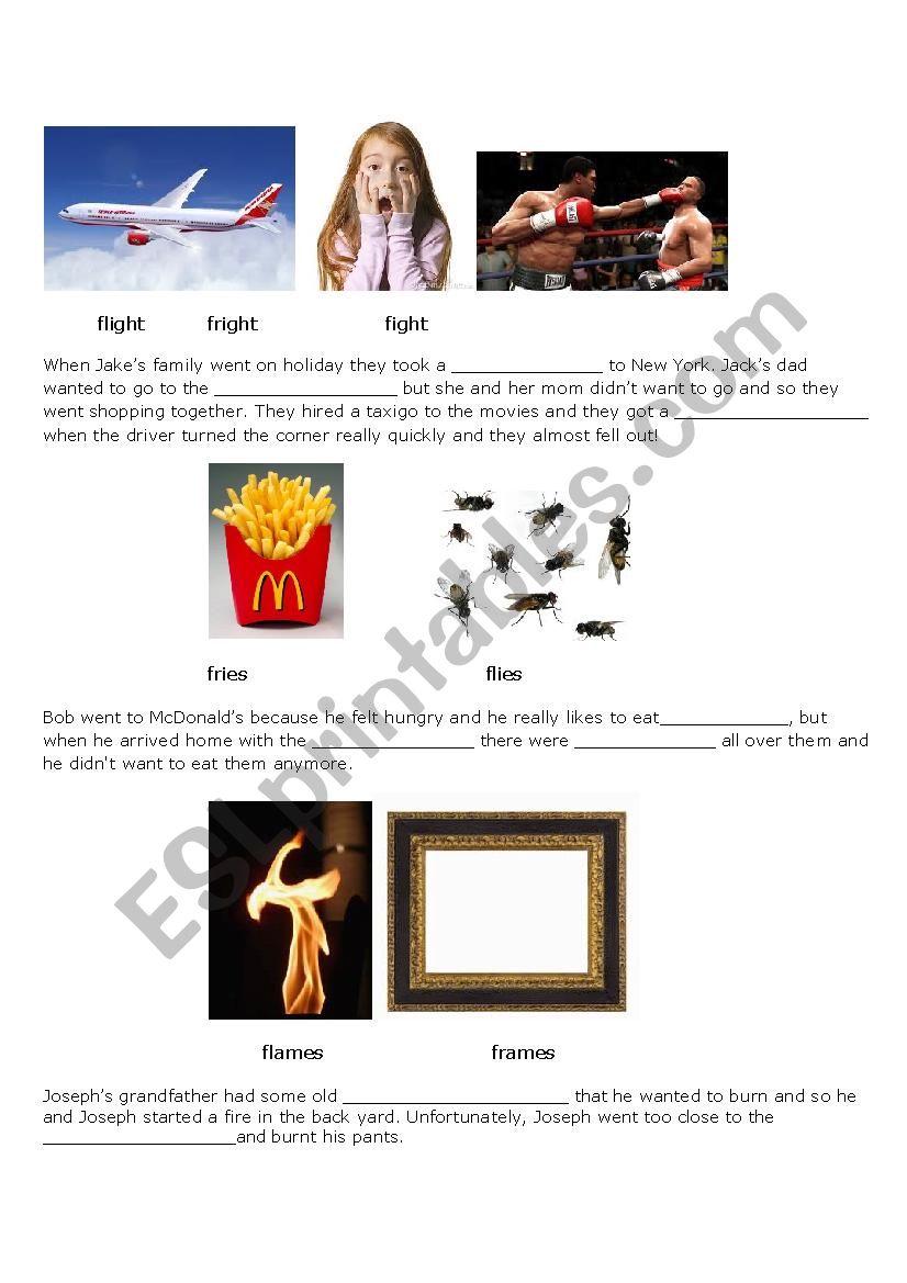 Â´fl-Â´ Â´fl-Â´ Activity worksheet