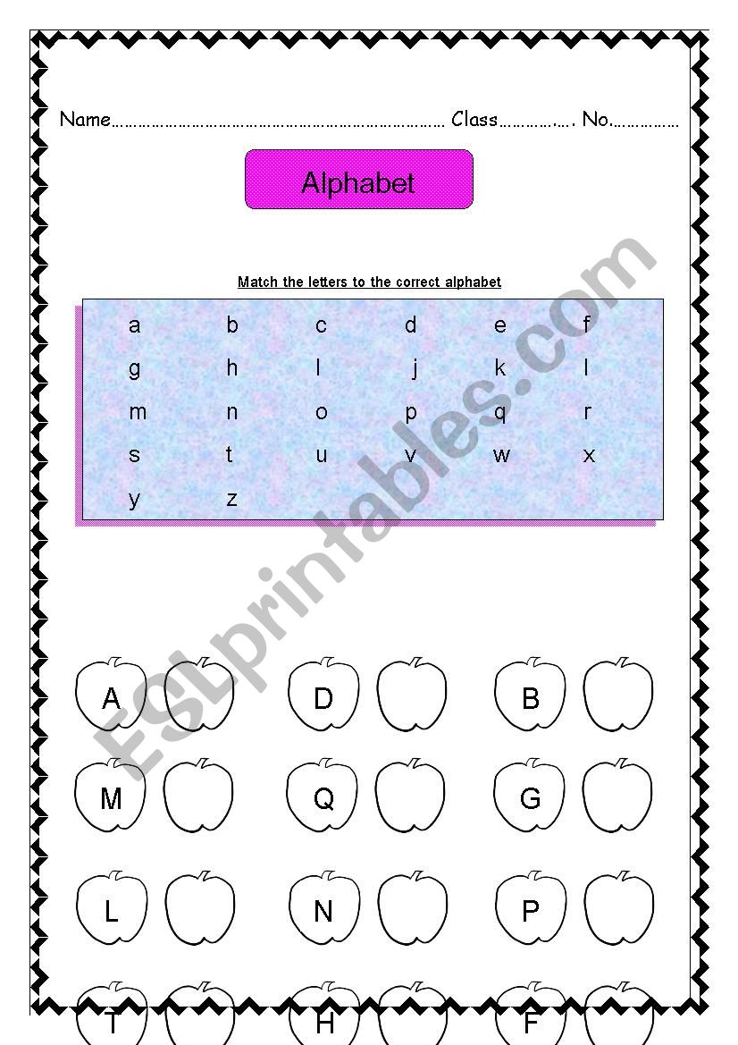 Alphabet worksheet