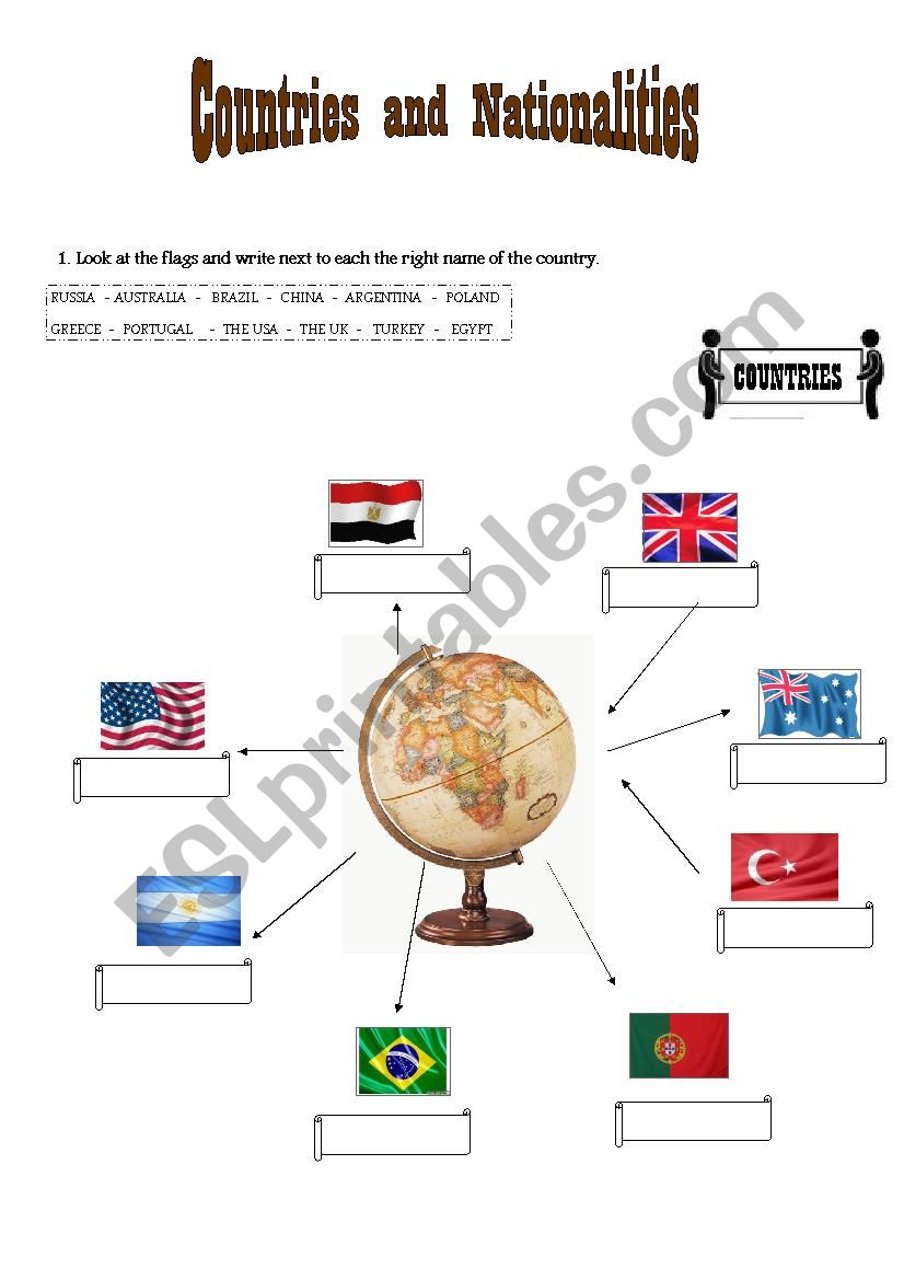 Countries and Nationalities 1 worksheet