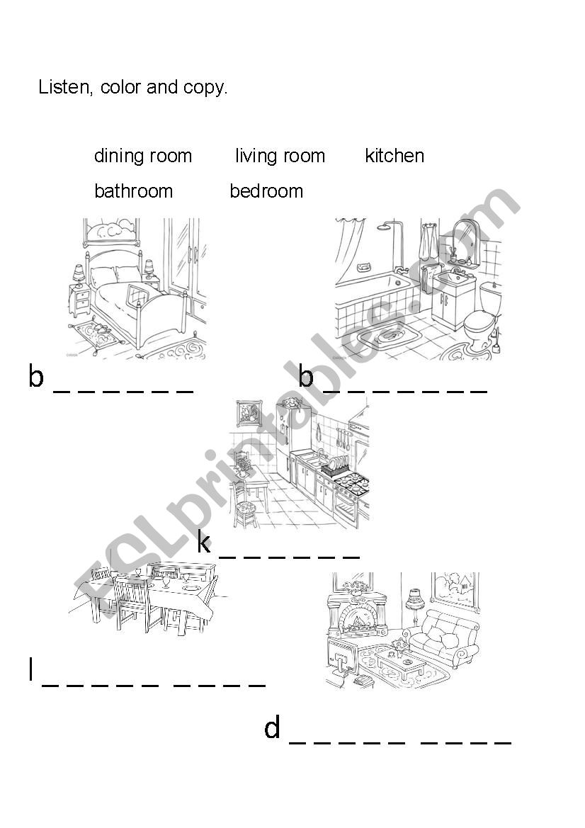 Hose rooms worksheet