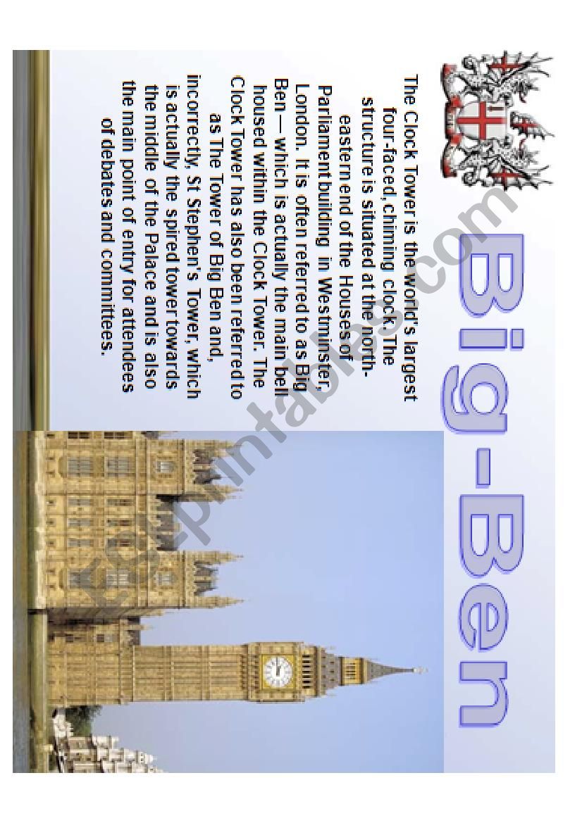 Big Ben worksheet