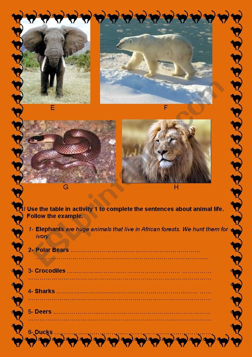 ANIMALS PART 2 worksheet