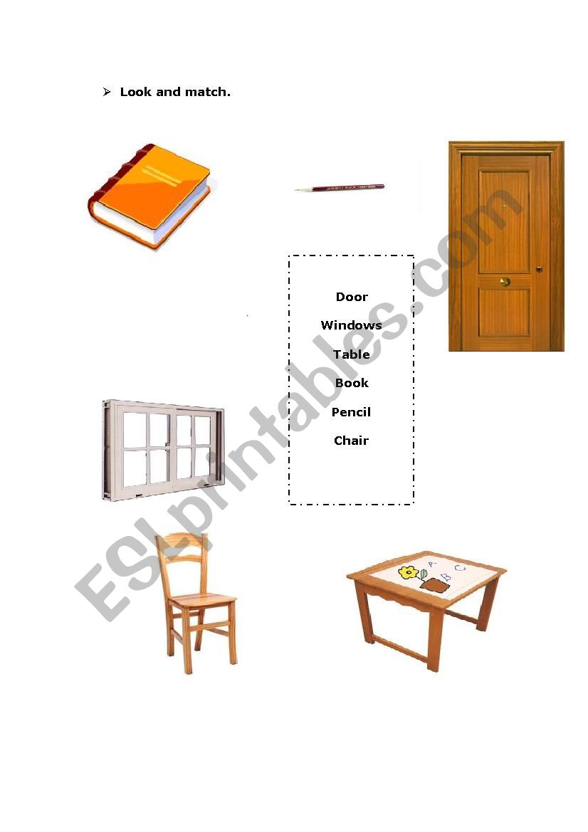 classroom objects II worksheet