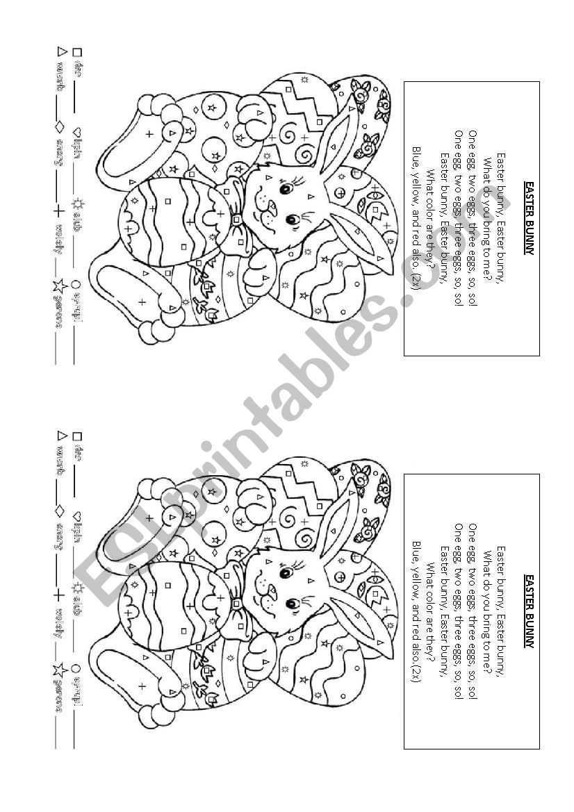 EASTER BUNNY worksheet