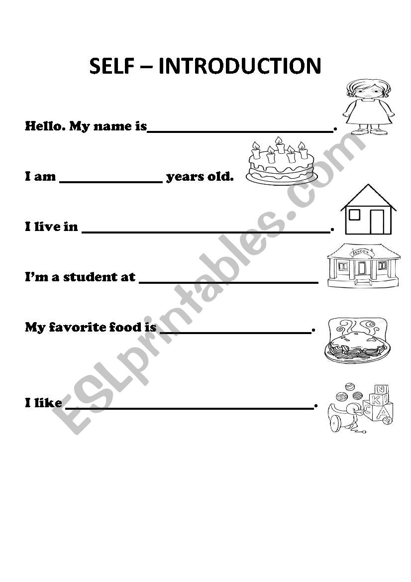 self-introduction worksheet