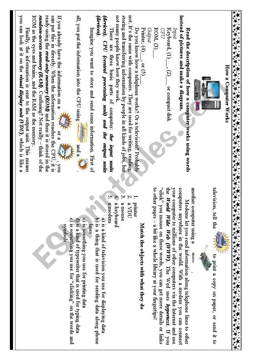 How_a_computer_works worksheet
