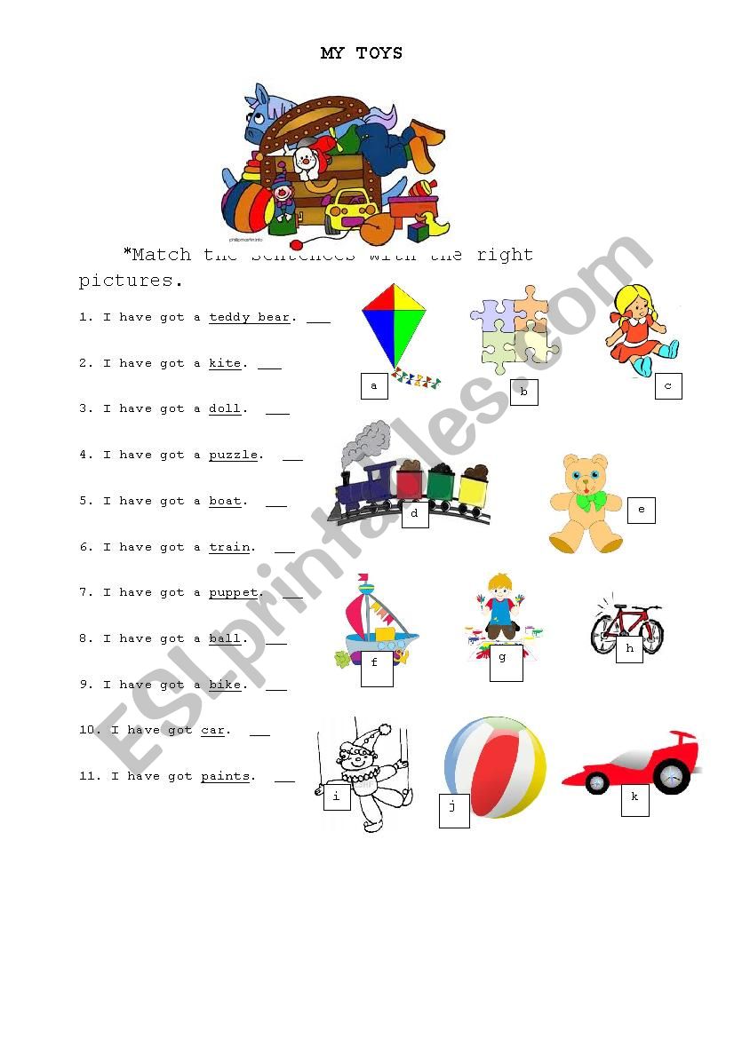 toys worksheet