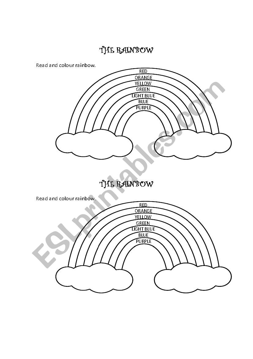 Rainbow worksheet