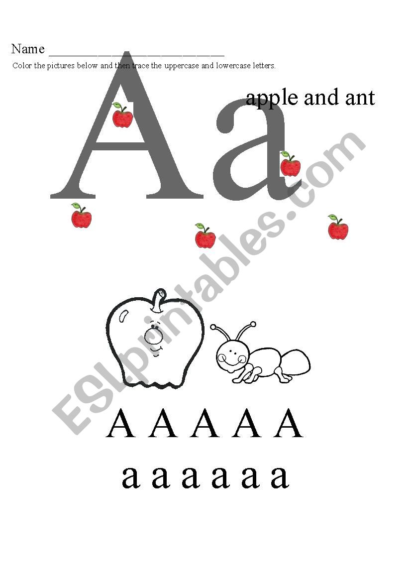 A is for Ant worksheet