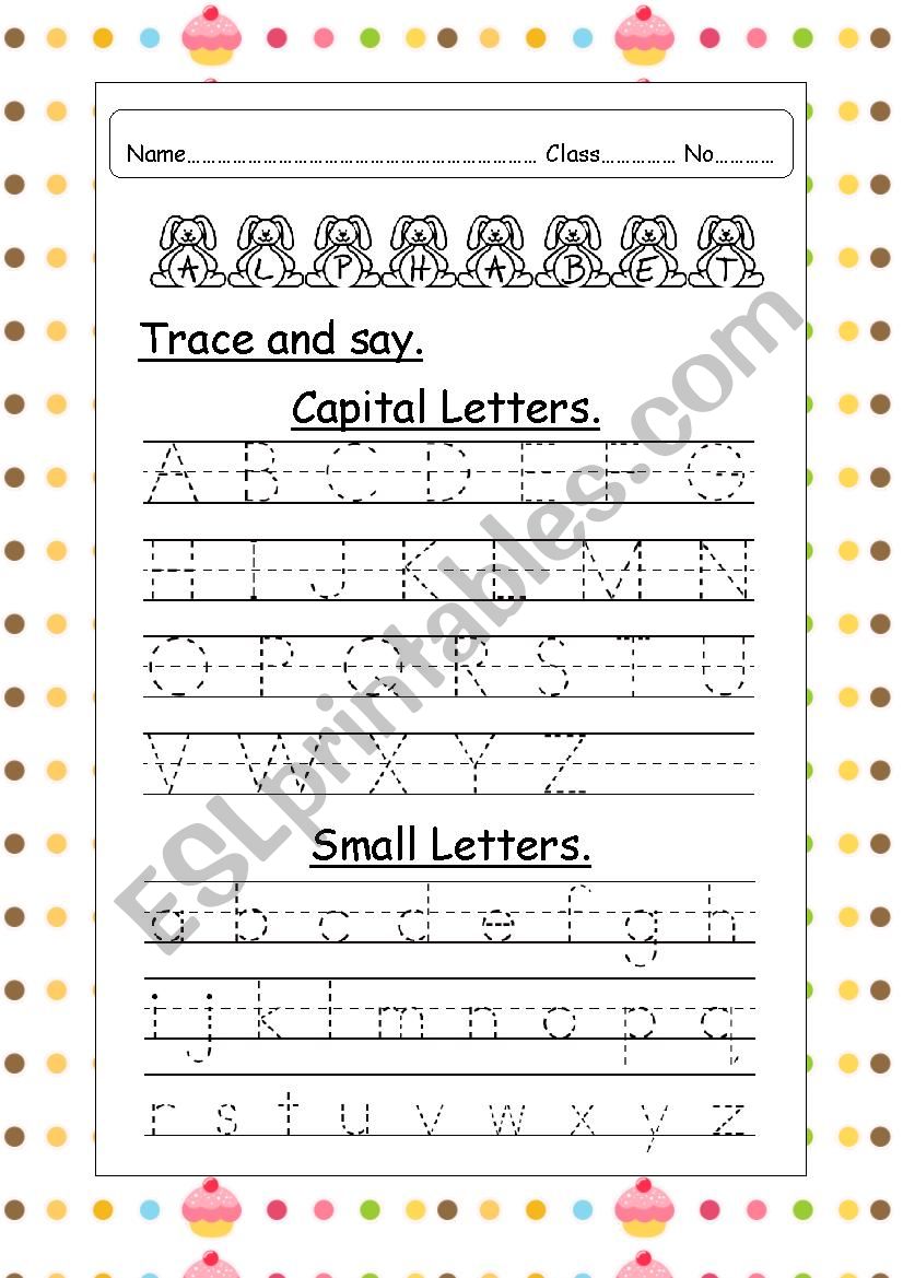 alphabet worksheet