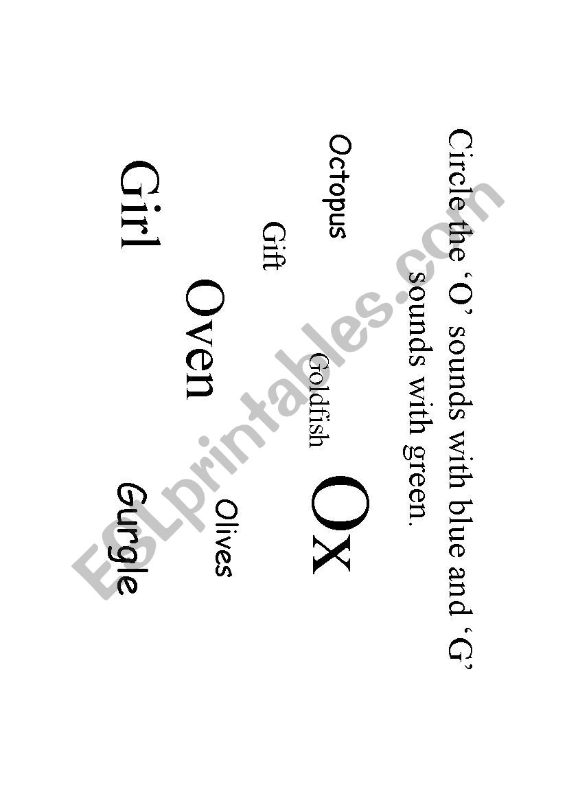 Phonics-o&g worksheet