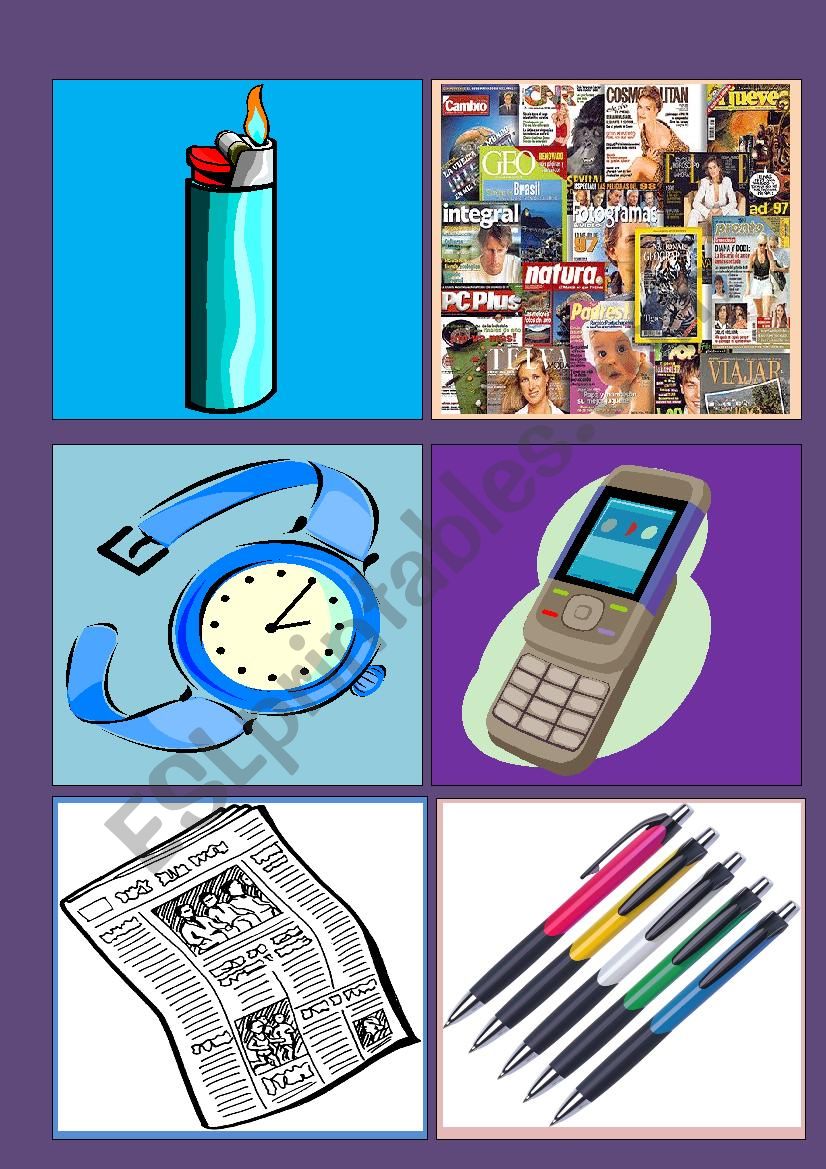 COMMON OBJECTS FLASHCARDS worksheet