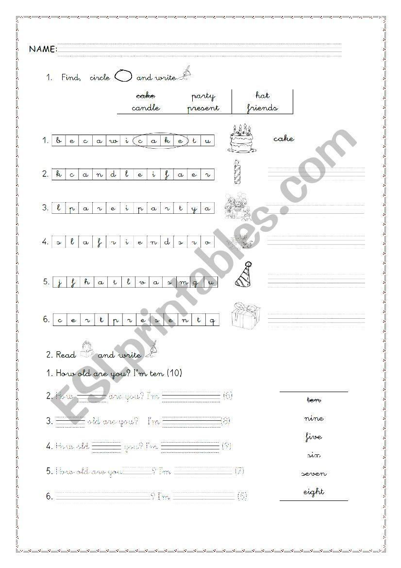 Happy birthday! worksheet