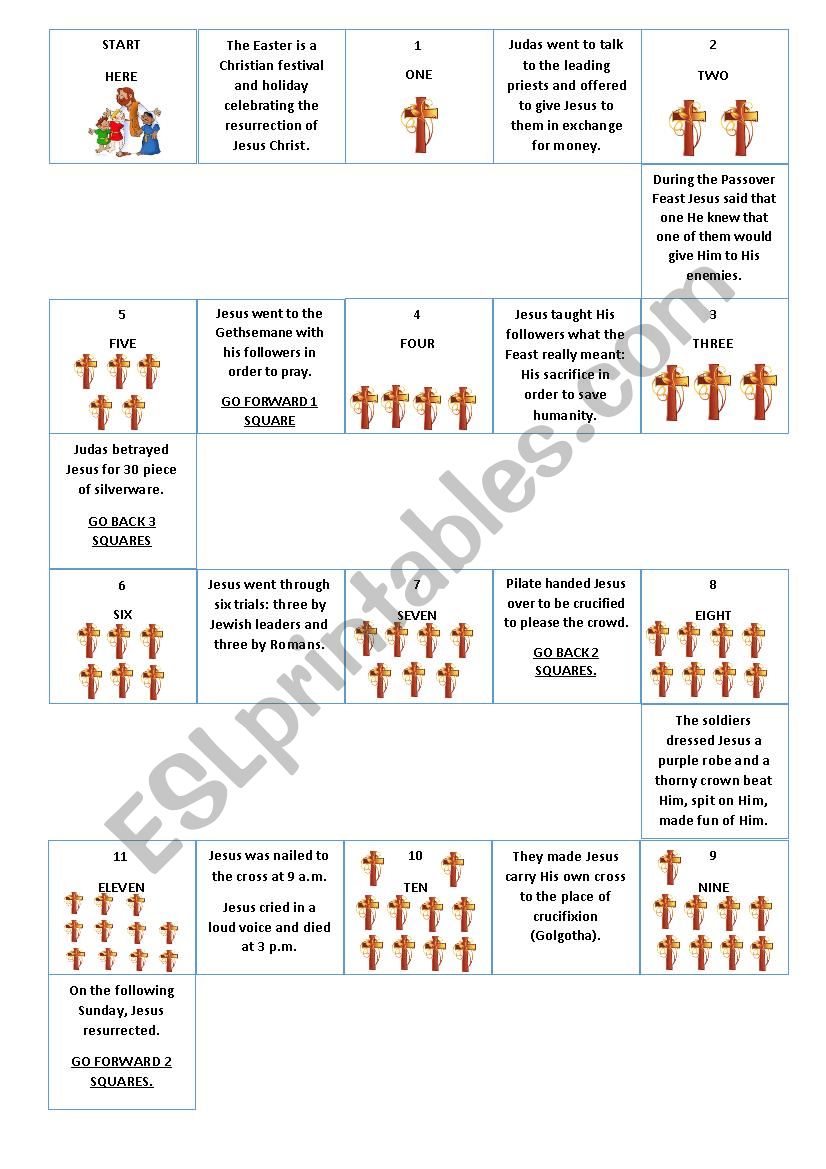 Easter Board Game worksheet