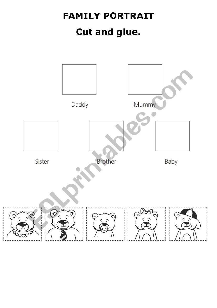 THE BEARS FAMILY TREE worksheet