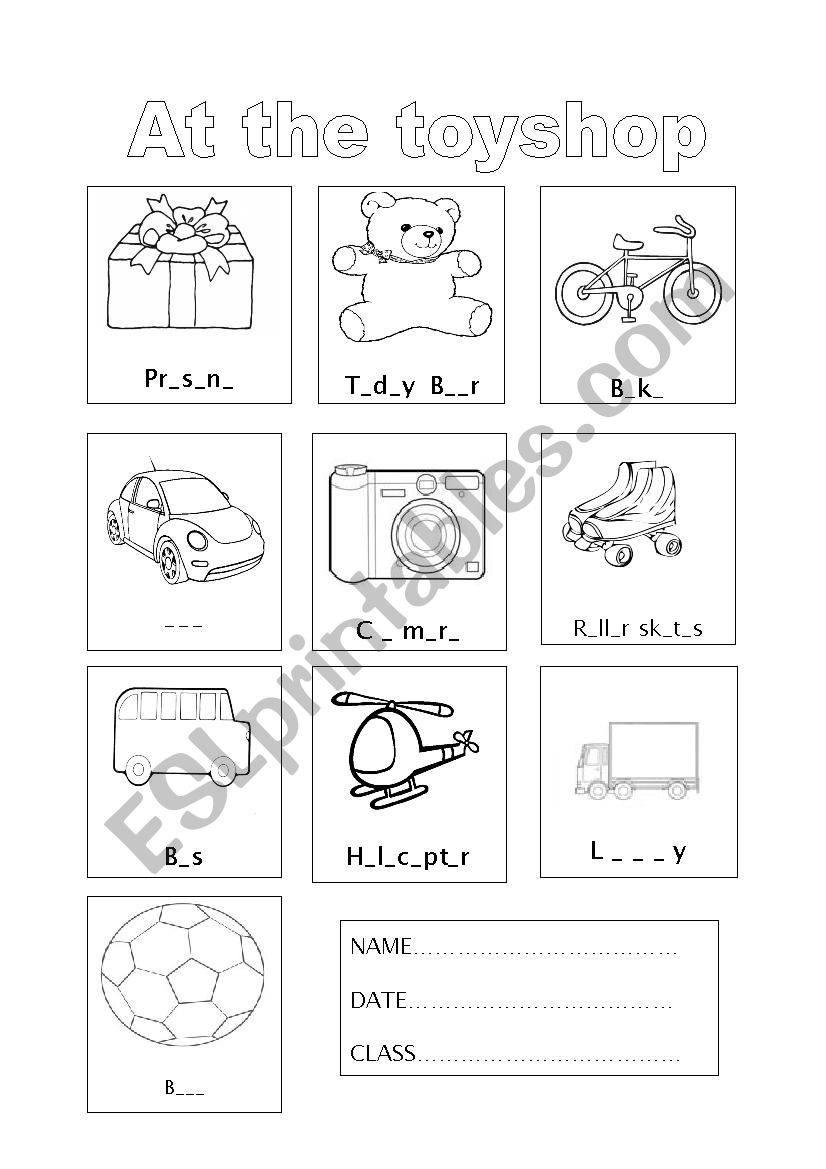 at the toyshop worksheet