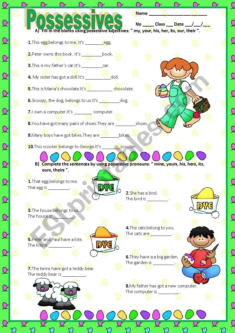 POSSESSIVE ADJECTIVES & PRONOUNS 