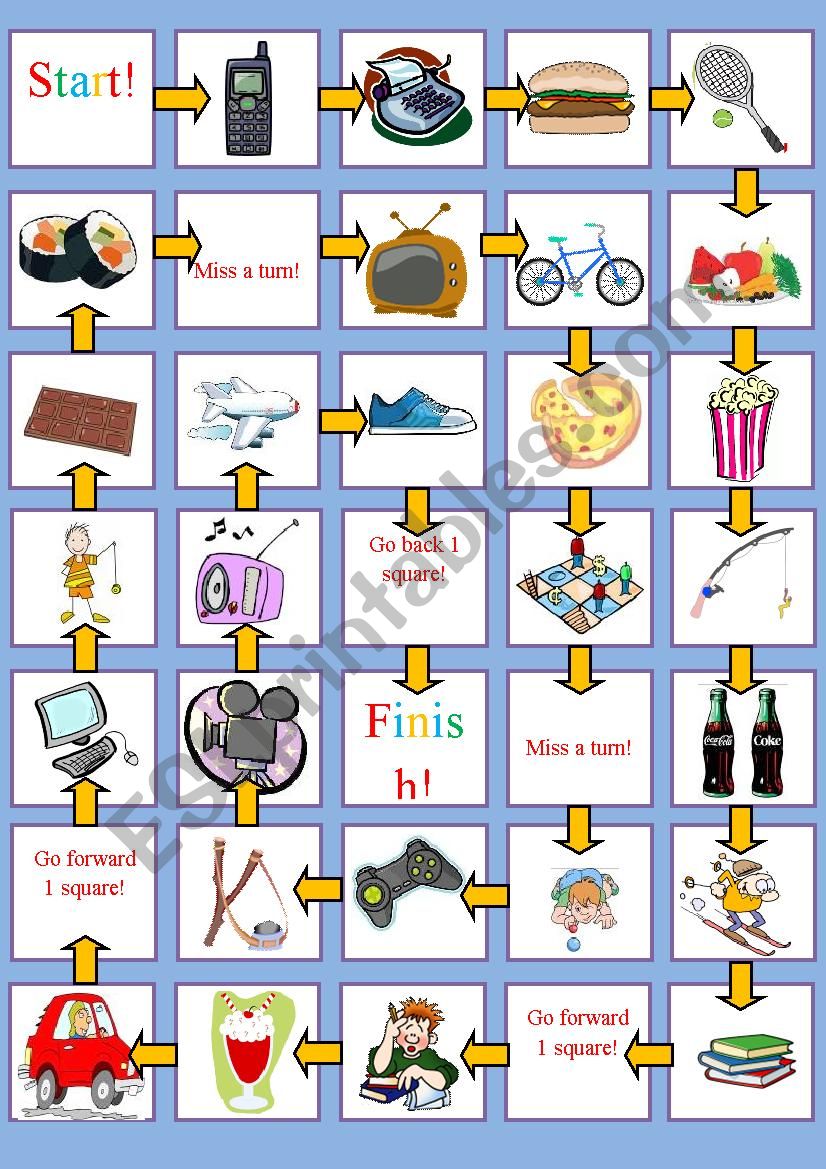 PAst Tense-Used to Boardgame worksheet