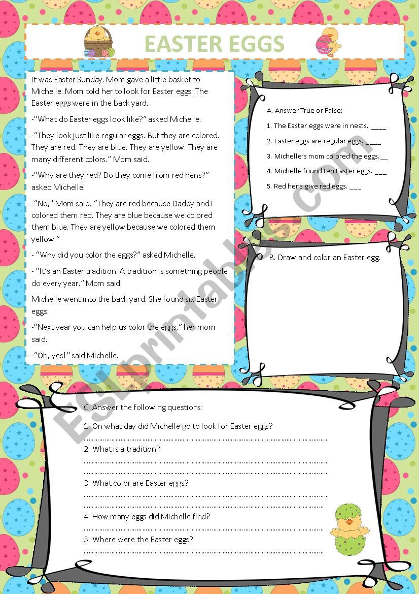 Easter Eggs worksheet