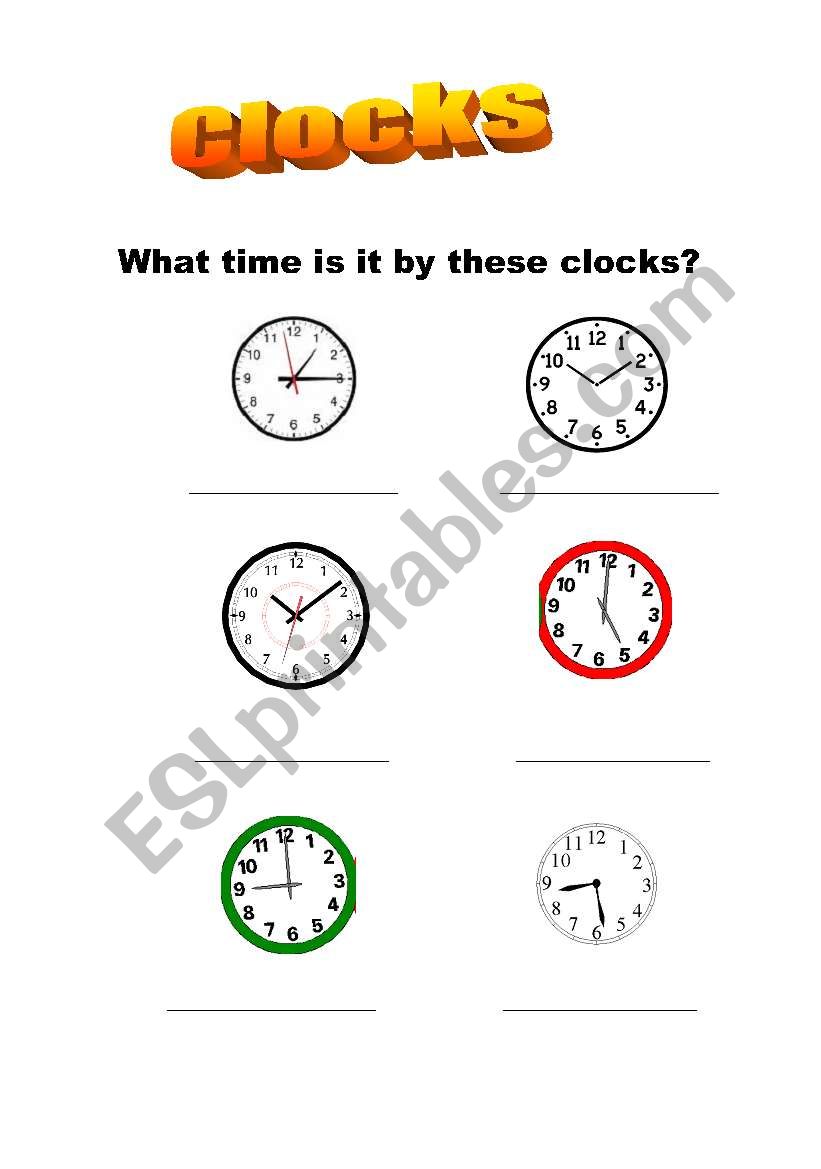 The clocks worksheet