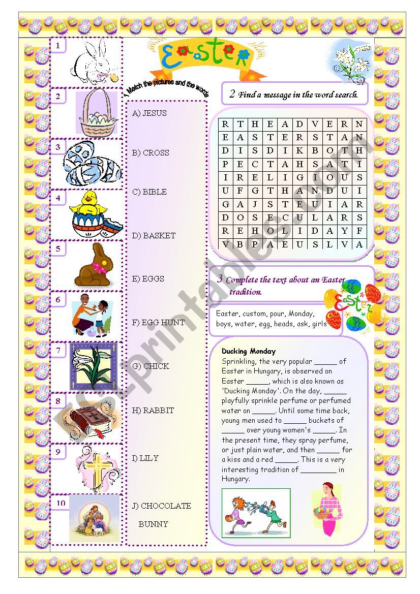 Easter worksheet