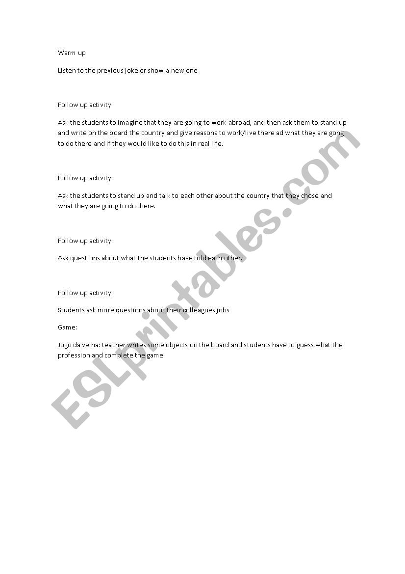 Lesson plan worksheet