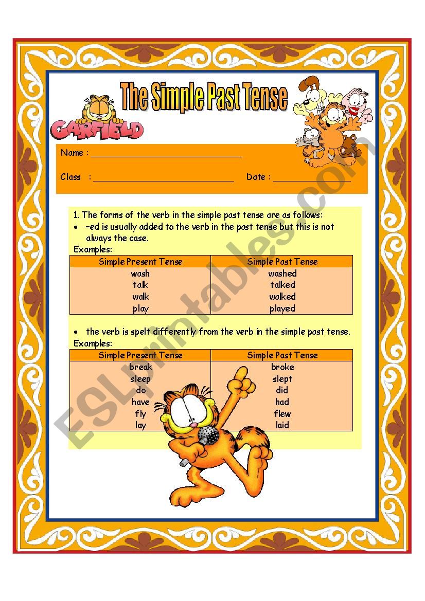 The Simple Past Tense For Intermediate