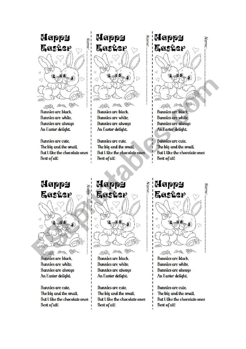 HAPPY EASTER CARDS worksheet