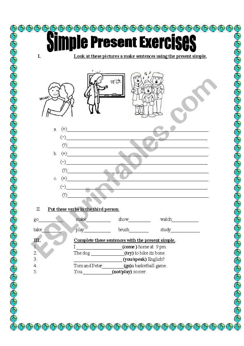 Simple Present Exercises worksheet