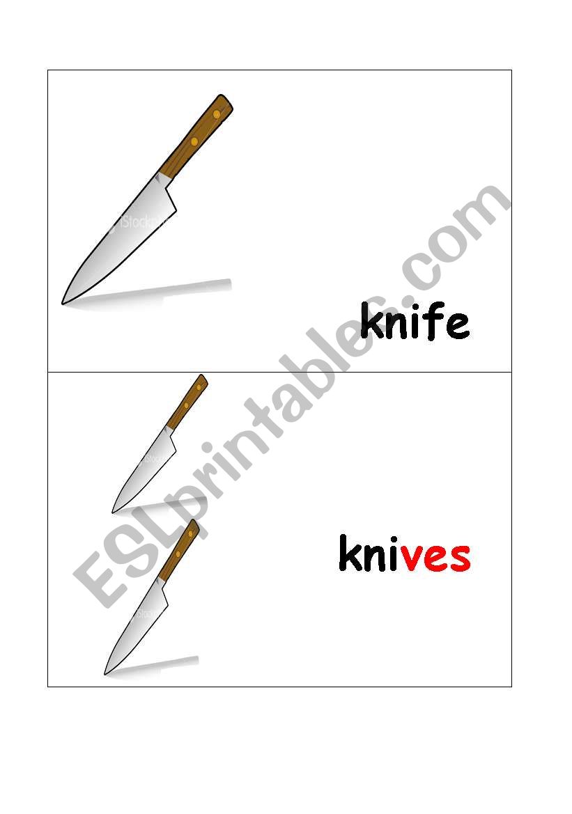 knife-knives worksheet