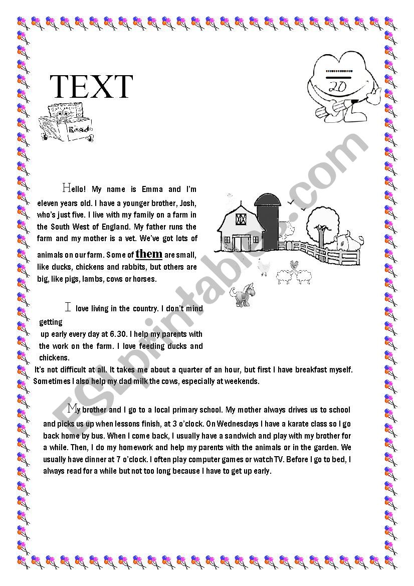End of term test 2. part 1 (Reading comprehension)