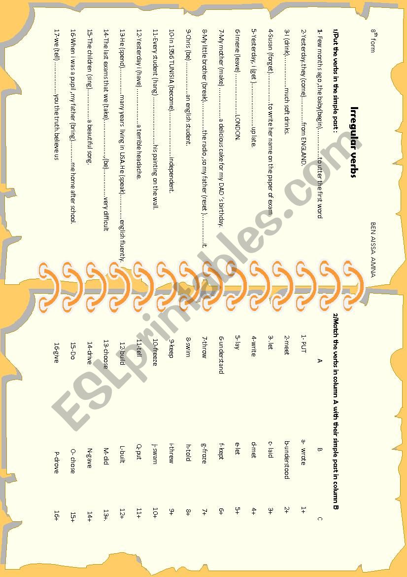 simple past worksheet