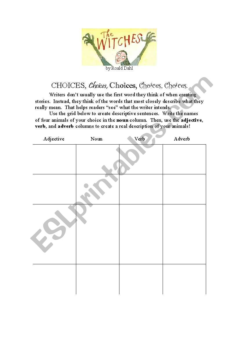 Creative Sentence Building worksheet