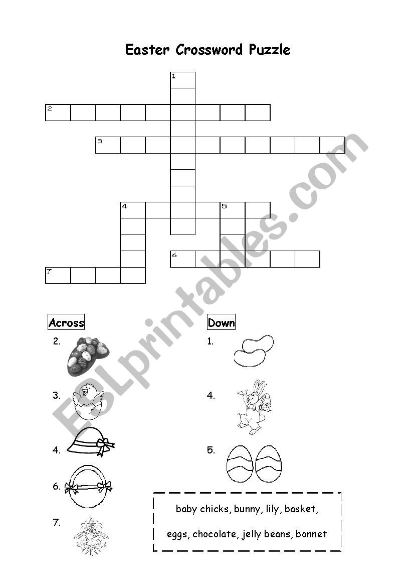 Easter Crossword Puzzle worksheet