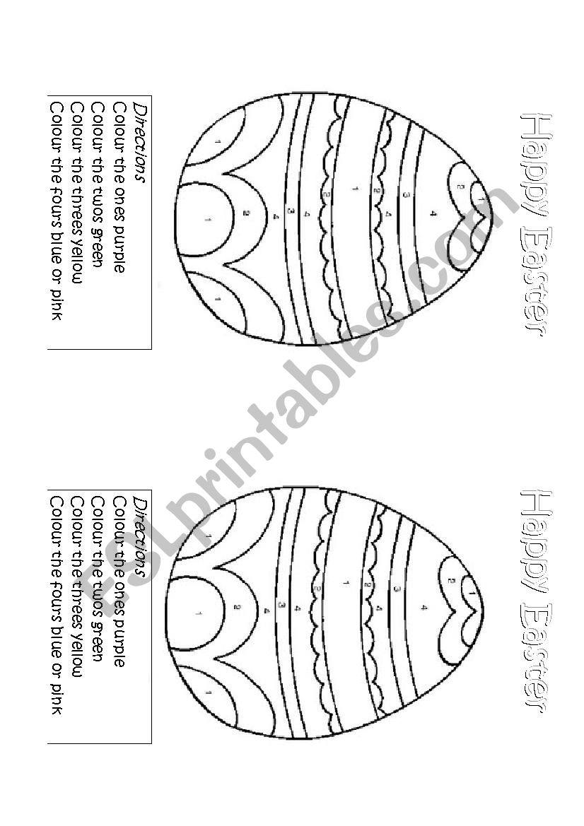 Easter Egg Colouring worksheet