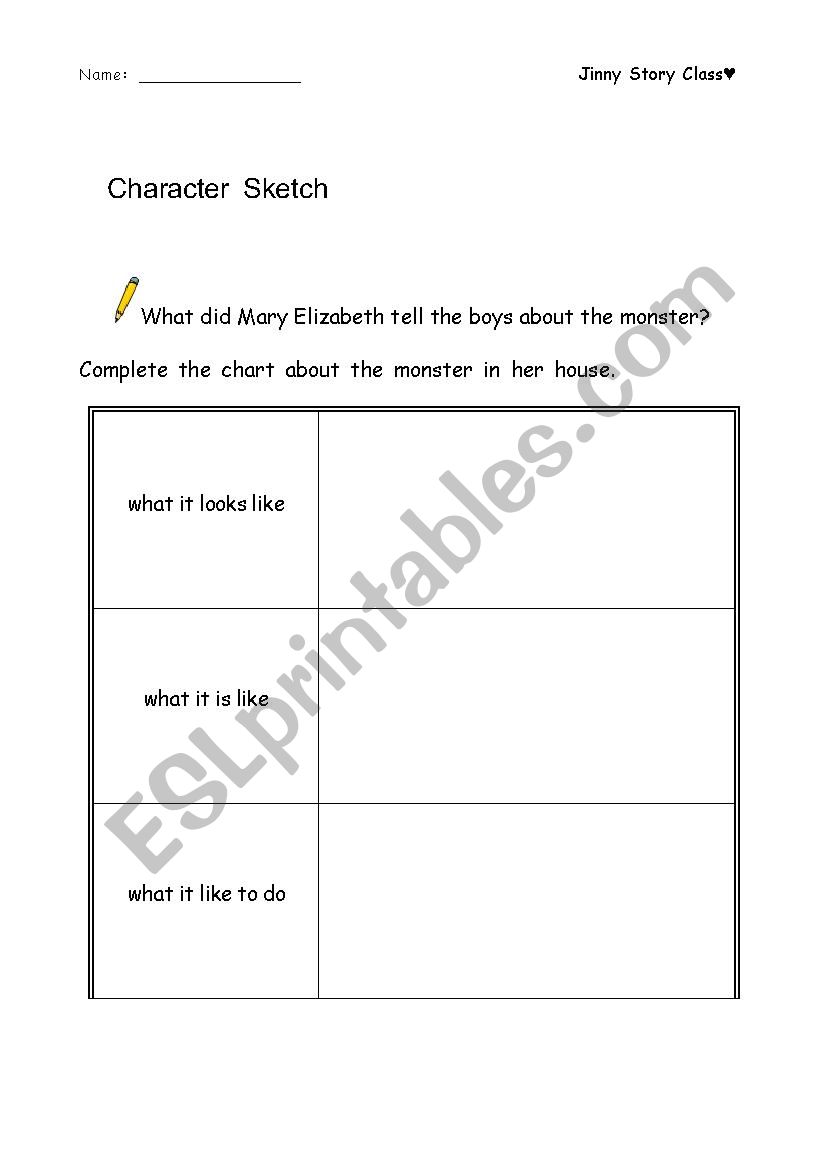 Inside Mary Elizabeths House worksheet