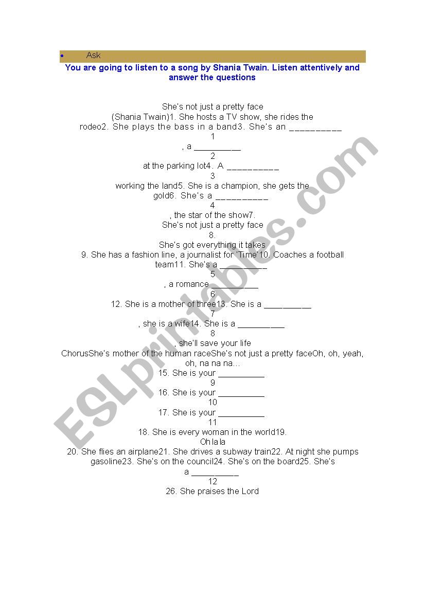 Jobs worksheet