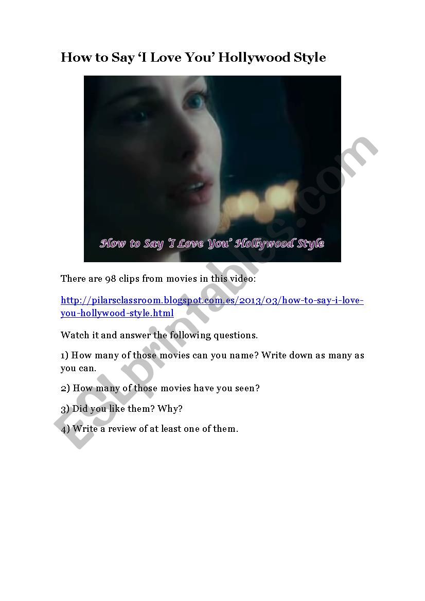 How to Say Â´I Love YouÂ´ Hollywood Style