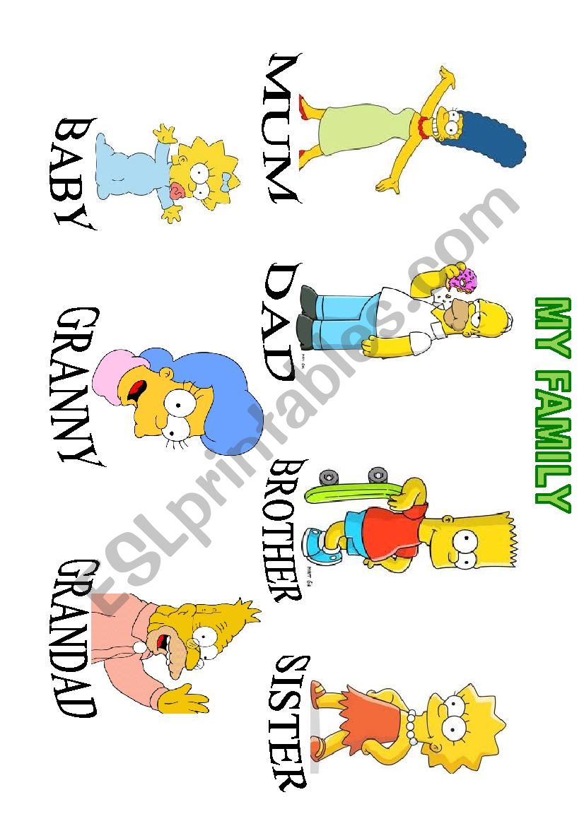 Simpsons - Family members worksheet