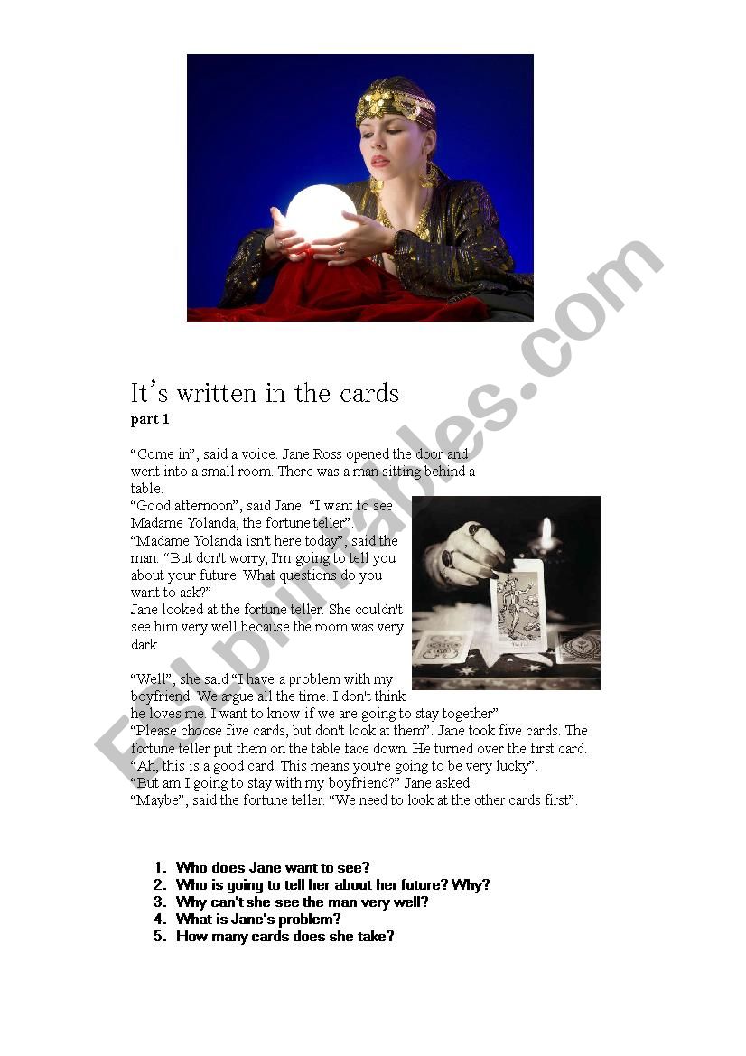 Reading Skill - Fortune Telling - reading part 1