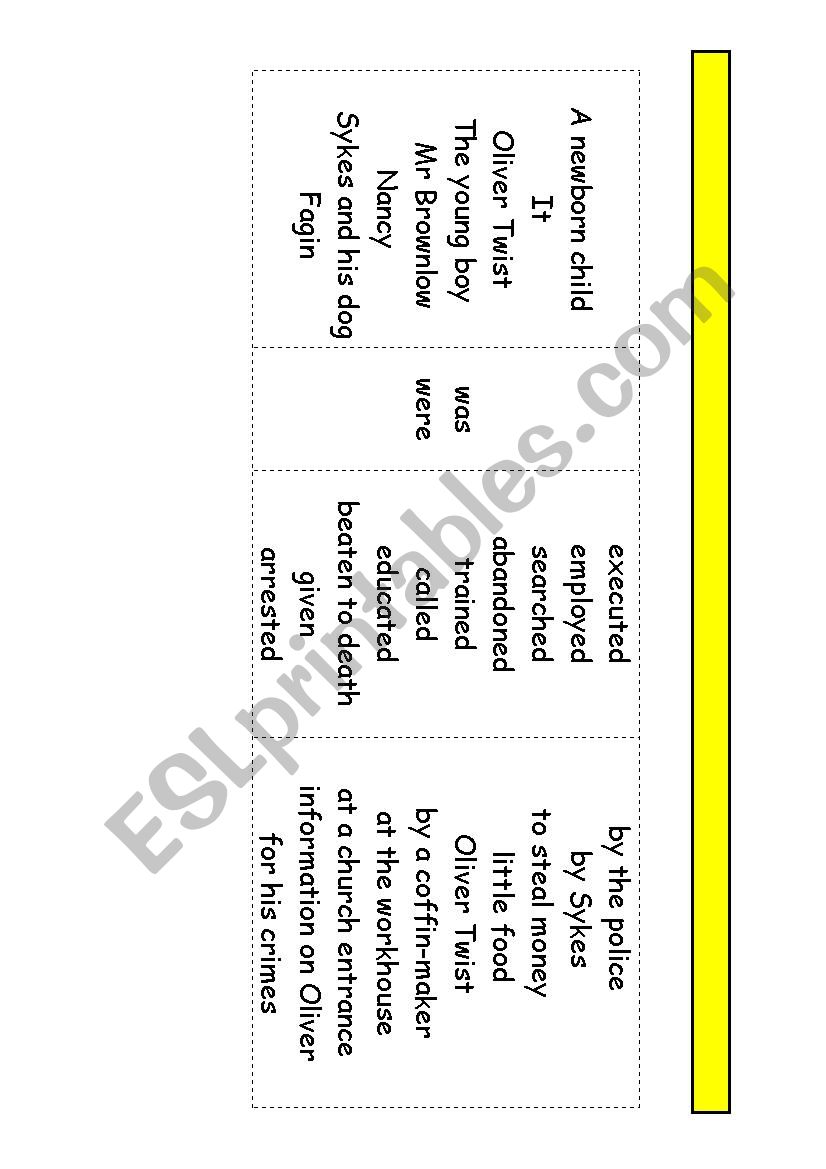 OLIVER TWIST MOVIE ANALYSIS worksheet