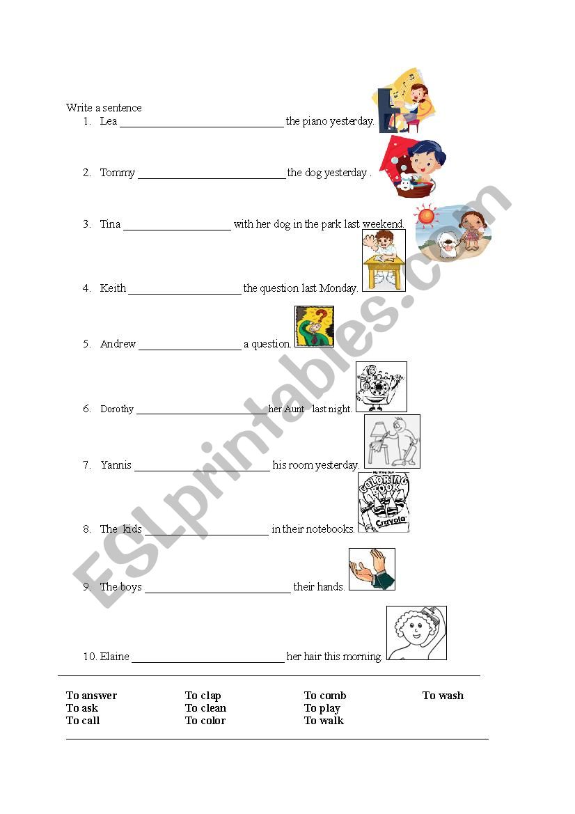 Simple Past Regular verbs Affirmative