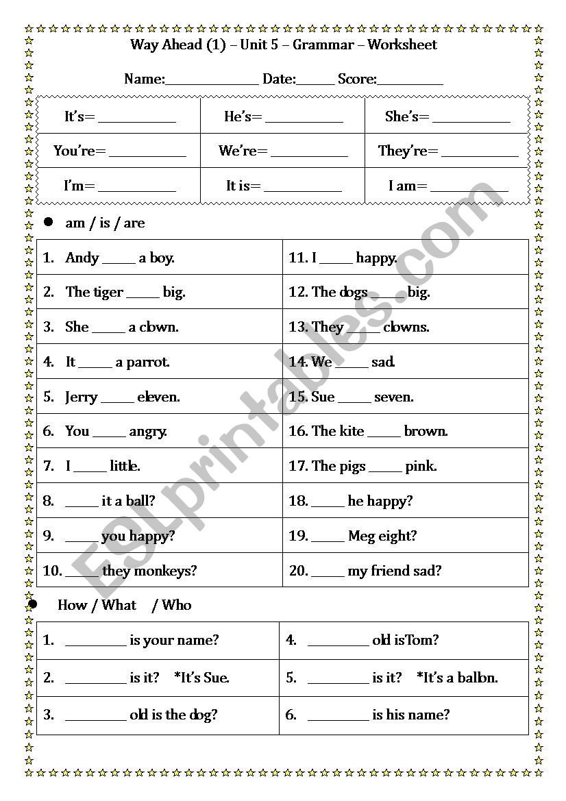 verb to be - worksheet worksheet