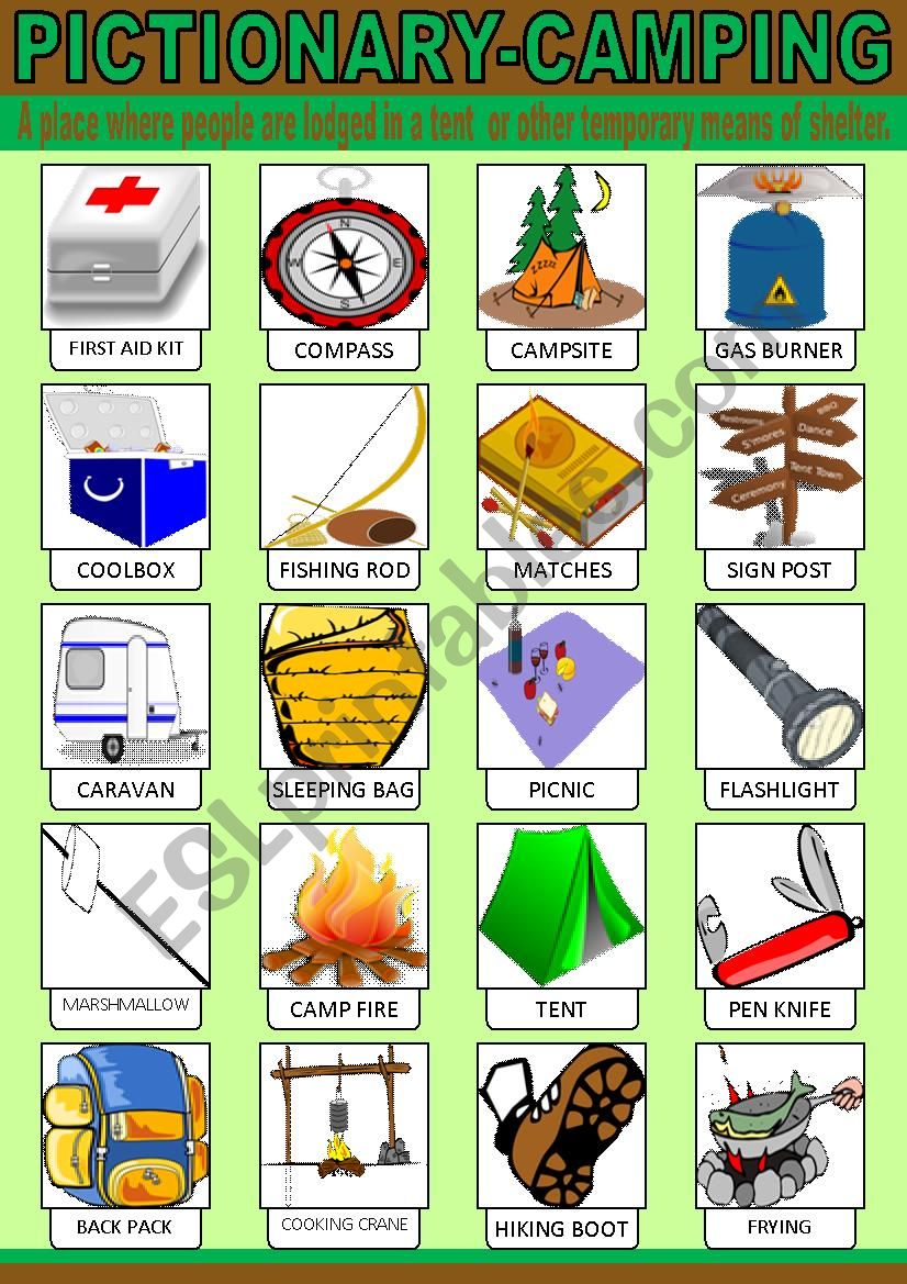 Camping vocabulary. Camping Pictionary. Camping Equipment Vocabulary. Camping Holiday Vocabulary. Camping Vocabulary for Kids.