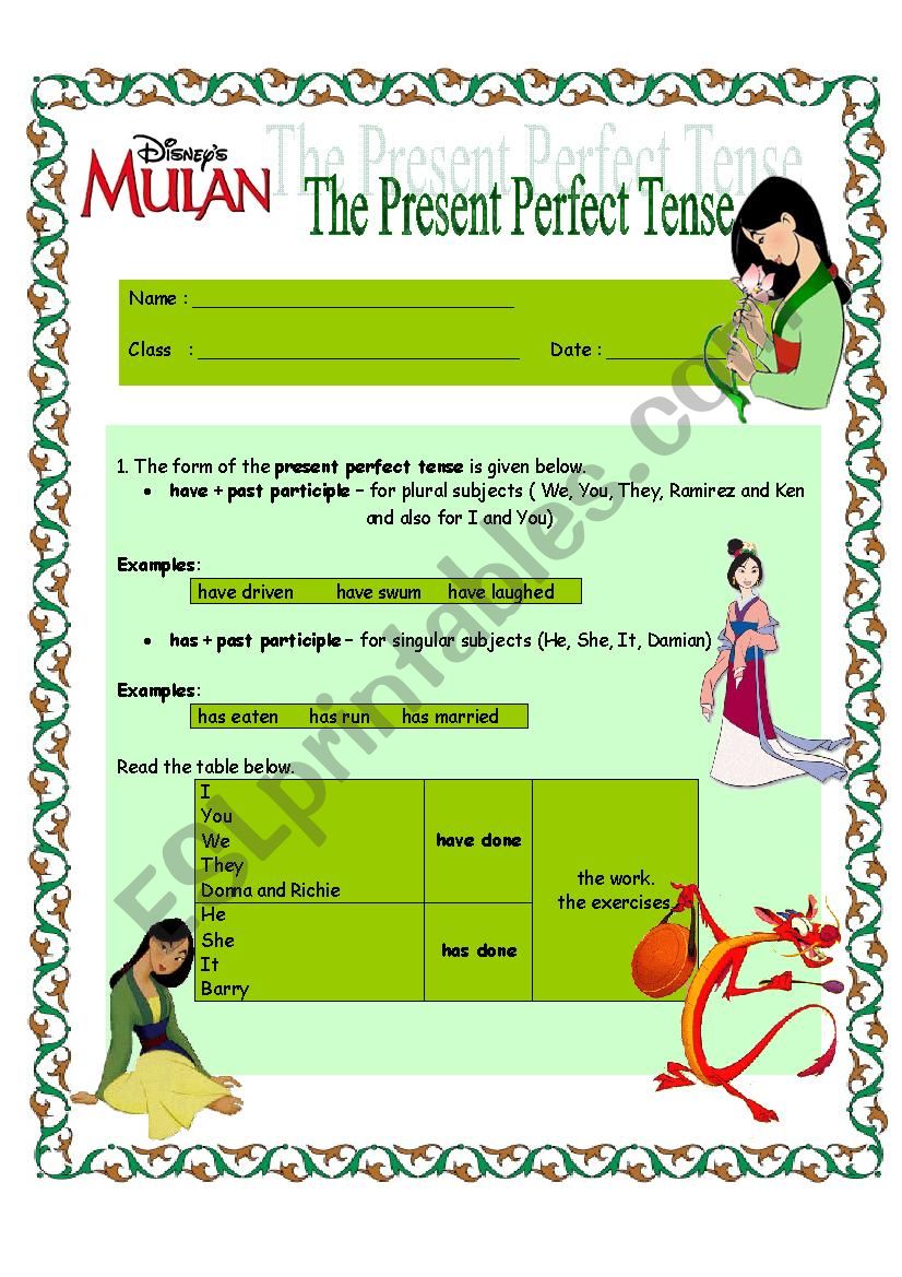 The Present Perfect Tense For Intermediate