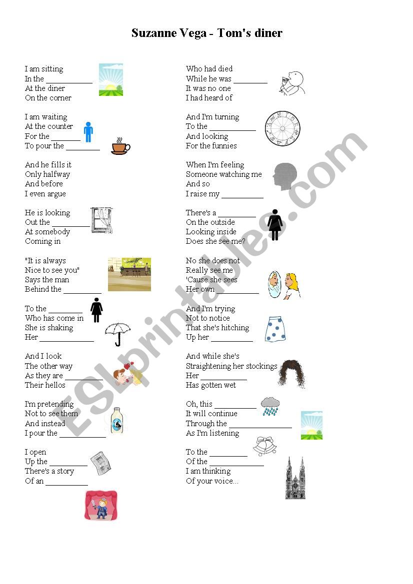 Toms Diner  worksheet