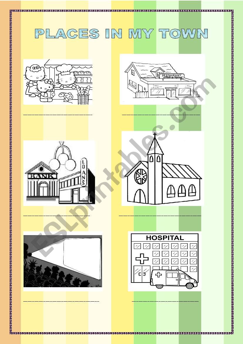 PLACES IN MY TOWN 1 worksheet